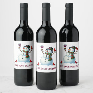 Etiqueta Para Botella De Vino Divertidas decisiones sobre el vino de nieve