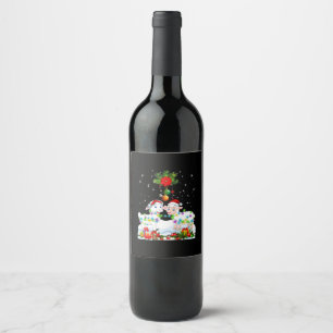 Etiqueta Para Botella De Vino Divertido árbol de Navidad de oveja Regalo de an