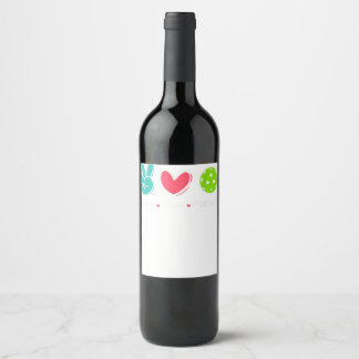 Etiqueta Para Botella De Vino Divertido Peace Love Pickleball Court Play ama a P
