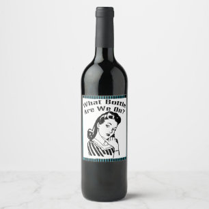Etiqueta Para Botella De Vino Divertido Retro Bunco ¿En Qué Botella Estamos?