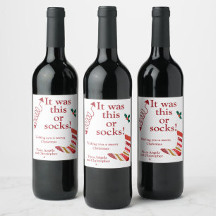 Etiqueta Para Botella De Vino Divertidos Navidades Esto O Socks