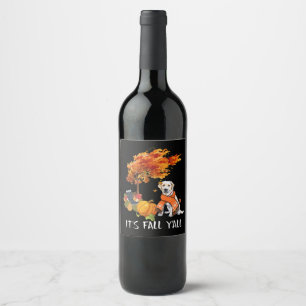 Etiqueta Para Botella De Vino Dog Lover Labrador es otoño