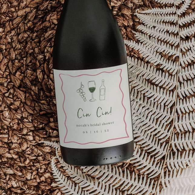 Etiqueta Para Botella De Vino Dolce Vita Bridal Shower (Subido por el creador)