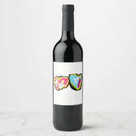Etiqueta Para Botella De Vino Donuts valentine
