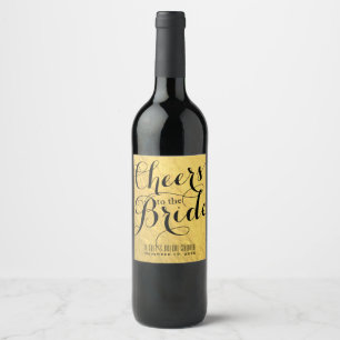 Etiqueta Para Botella De Vino Dorado Falso Foil FELIZ CUMPLEAÑOS A LA NOVIA Desp