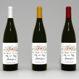 Etiqueta Para Botella De Vino Dos corazones uno ama a los cream rosados Rosas