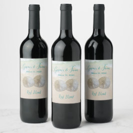 Etiqueta Para Botella De Vino Dos Dólares de Arena Bodas Personalizadas