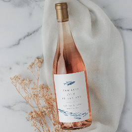 Etiqueta Para Botella De Vino Dos peces menos en el Boda del mar