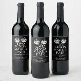 Etiqueta Para Botella De Vino Dos Reyes Hacen Un Boda Gay Pareja