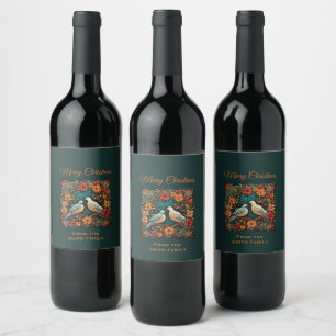 Etiqueta Para Botella De Vino Dos tórtolas