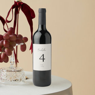 Etiqueta Para Botella De Vino Dove Gray Boda Minimalista de B&W de moda