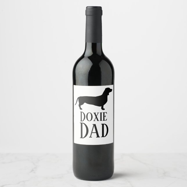 Etiqueta Para Botella De Vino Doxie Dad (Anverso)