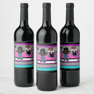 Etiqueta Para Botella De Vino Doxie Rock and Roll