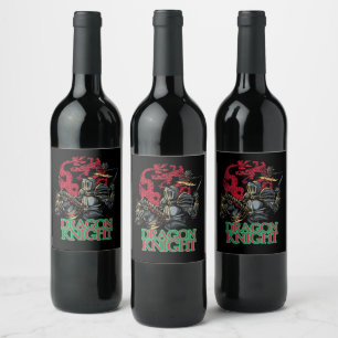 Etiqueta Para Botella De Vino Dragon Knight