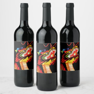 Etiqueta Para Botella De Vino Dragón Tianlong
