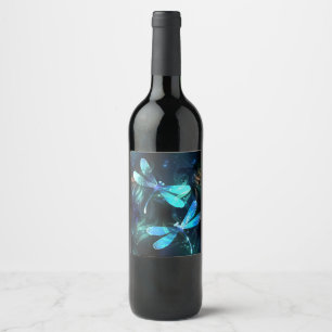 Etiqueta Para Botella De Vino Dragonflies