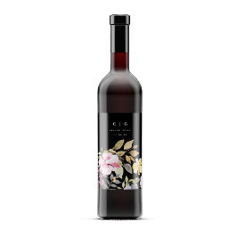 Etiqueta Para Botella De Vino Dramática acuarela Florals Boda Botella