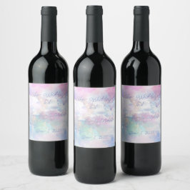 Etiqueta Para Botella De Vino Dreamy Clouds and Stars Boda