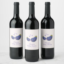 Ducha de bebé de berenjena morada corazón pequeño
