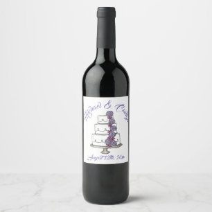 Etiqueta Para Botella De Vino Ducha de compromiso de tarta de Boda floral person