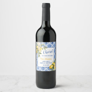 ETIQUETA PARA BOTELLA DE VINO DUCHA DE NOVIA CON LIMÓN MAIN SQUEEZE