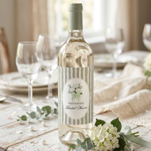 Ducha de Novia Floral Vintage Verde Salvia Simple