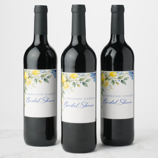 Etiqueta Para Botella De Vino Ducha de Novia Limón Italiano That's Amore
