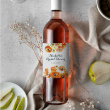 Ducha Nupcial Floral de Jardín Naranja Blanca Rúst
