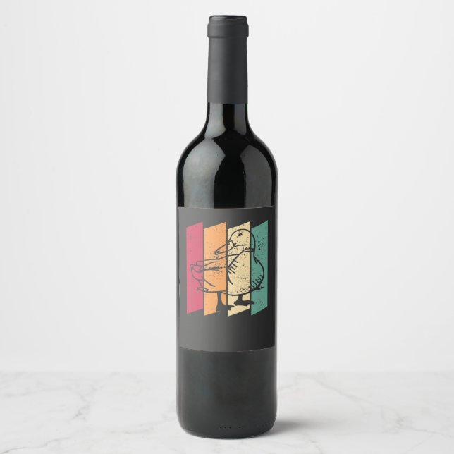 Etiqueta Para Botella De Vino Duck Retro (Anverso)