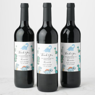 Etiqueta Para Botella De Vino Dulce Cumpleaños de Bebé Dinosaurio Pequeño