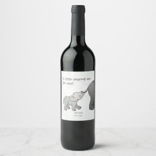Etiqueta Para Botella De Vino Dulce Elefante Dibujado a Mano Baby Shower de Pequ