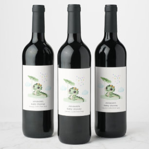 Etiqueta Para Botella De Vino Dulce Gota de Lluvia Pequeño Dragón Baby Shower