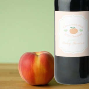 Etiqueta Para Botella De Vino Dulce melocotón elegante baby shower