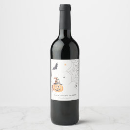 Etiqueta Para Botella De Vino Dulce telaraña de calabaza de Halloween Bridal Sho