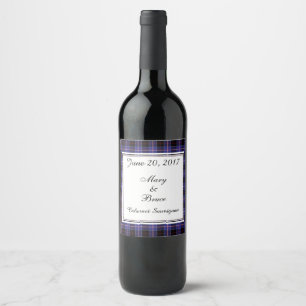 Etiqueta Para Botella De Vino Dunlap Sello de Boda escocés