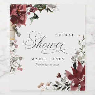 Etiqueta Para Botella De Vino Dusky cálido invierno festivo follaje ducha de nov