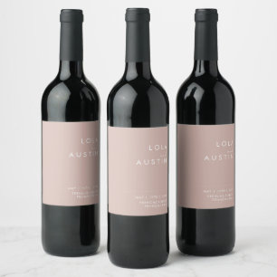 Etiqueta Para Botella De Vino Dusty Boho   Etiqueta de vino Rosa Boda