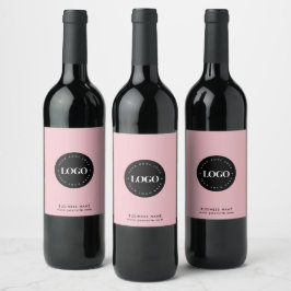 Etiqueta Para Botella De Vino Dusty Pink Agregar logotipo y texto personalizado 