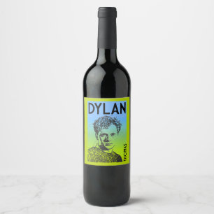 Etiqueta Para Botella De Vino Dylan Thomas poeta galés
