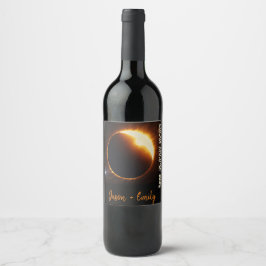 Etiqueta Para Botella De Vino eclipse solar texto realista editable por el sol
