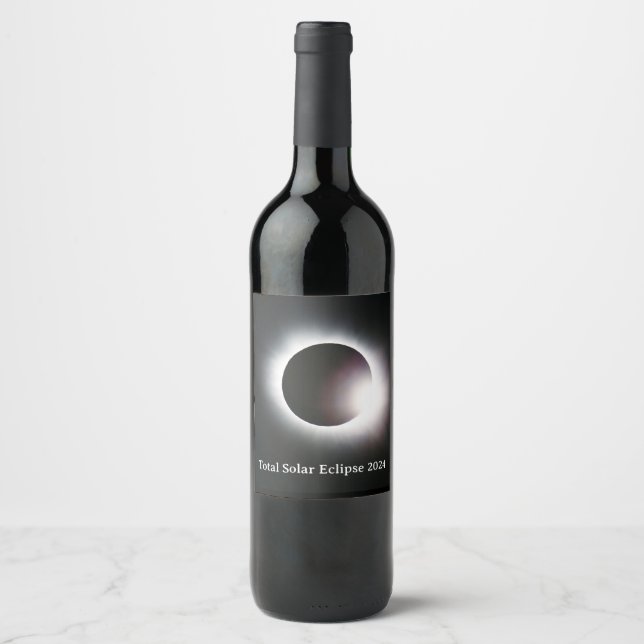 Etiqueta Para Botella De Vino Eclipse solar total 2024 (Anverso)