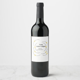 Etiqueta Para Botella De Vino Eclipse solar total añadir ubicación de fecha mita