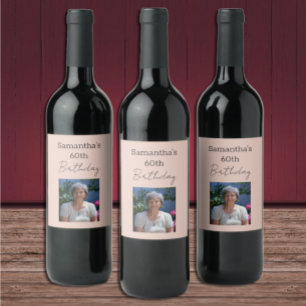 Etiqueta Para Botella De Vino Edad A Perfección Vino 60 cumpleaños