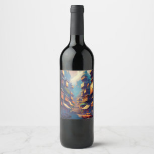 Etiqueta Para Botella De Vino Edificios