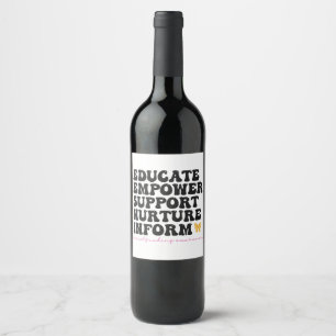 Etiqueta Para Botella De Vino Educar Empower Support Nurture Inform Breastfeed