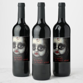 Etiqueta Para Botella De Vino Eerie Doll Be Afraid Party