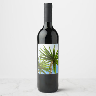 Etiqueta Para Botella De Vino Efecto de pintura de hojas de palma de yuca tropic