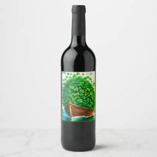 Etiqueta Para Botella De Vino El amante afortunado 🍀 un símbolo eterno de la bu