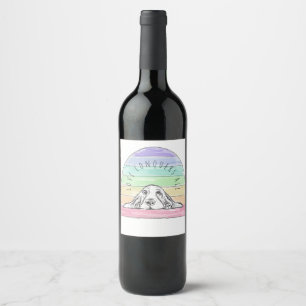 Etiqueta Para Botella De Vino el amor conquista todo perro arcoíris basset hound