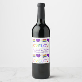 Etiqueta Para Botella De Vino El amor es amor Boda arcoiris orgullo de pastel de